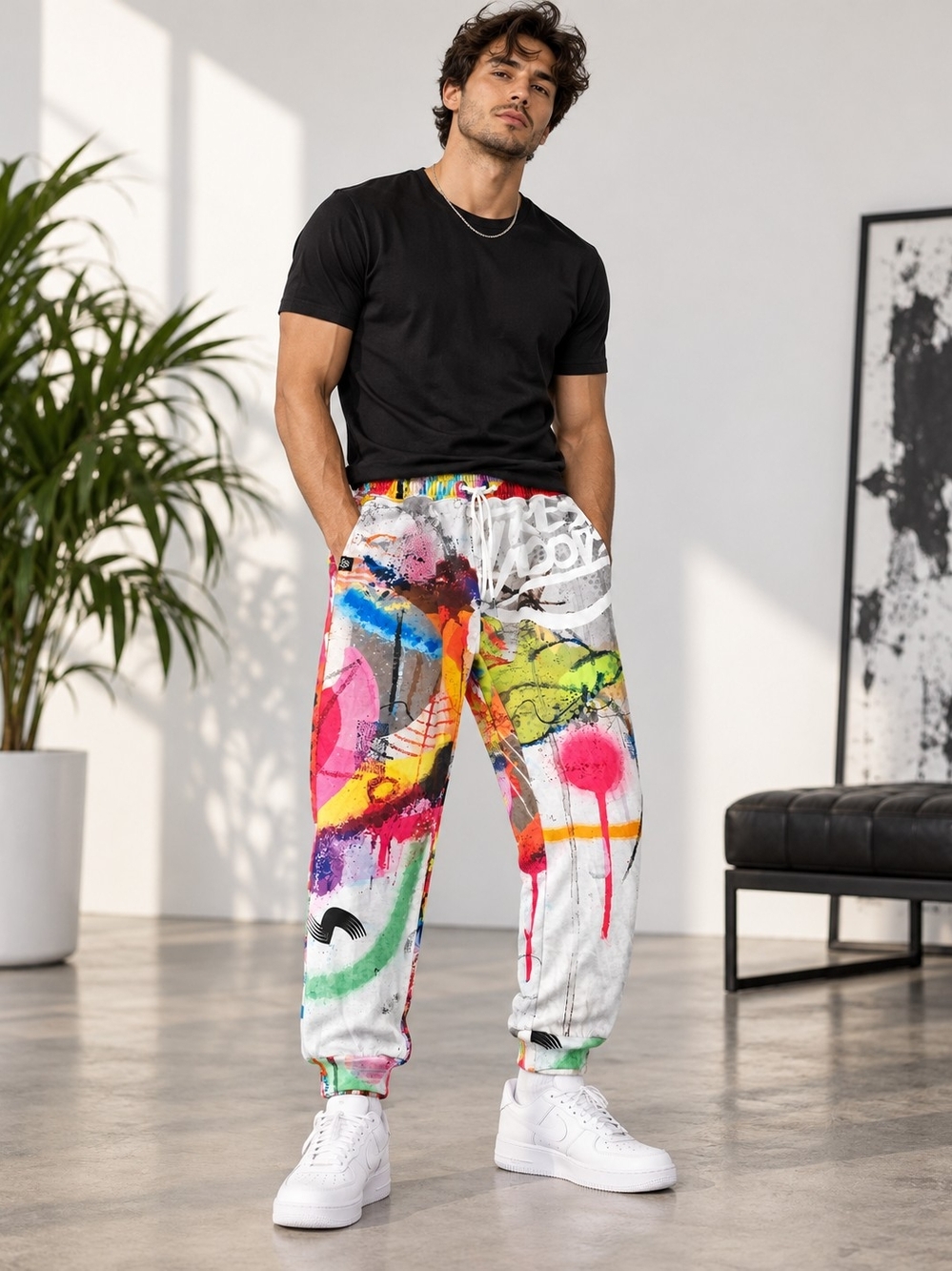 FreshHoods Multicolor Abstract Jogger Pants